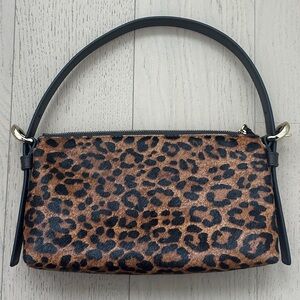 Madewell Leopard Print Shoulder Bag with Black Strap